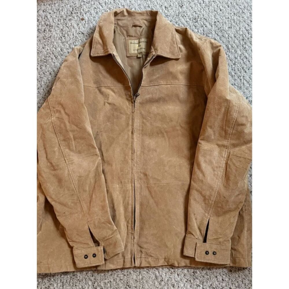 VTG Boston Harbour Suede Barn Jacket XXL Gorpcore Workwear Distressed Tan